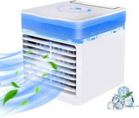 img 4 attached to 🌬️ COAIRI Portable Room Air Conditioner - 3-in-1 Evaporative Compact Air Cooler Fan with 3 Wind Speeds, USB Personal Mini Ice AC Fan, 7 Colors Night Light - White