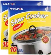 🔥 wrapok slow cooker liners - convenient disposable cooking bags for oval or round pots, 2 pack (20 bags total), large size 13 x 21 inch, bpa free - ideal for 3 to 8.5 quart capacity logo