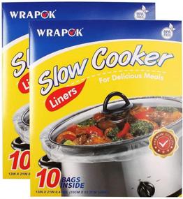 img 4 attached to 🔥 WRAPOK Slow Cooker Liners - Convenient Disposable Cooking Bags for Oval or Round Pots, 2 Pack (20 Bags Total), Large Size 13 x 21 Inch, BPA Free - Ideal for 3 to 8.5 Quart Capacity