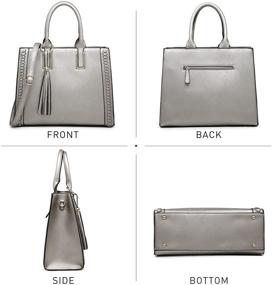 img 3 attached to Dasein Leather Satchel Handbags: Women's Shoulder Bags & Wallets for Totes
