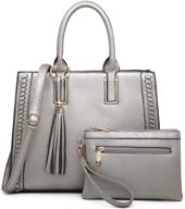 dasein leather satchel handbags: women's shoulder bags & wallets for totes logo