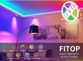 img 3 attached to 🌈 Smart LED Strip Lights 32.8ft Sync with Music, 16 Million Colors, Works with Alexa, Google Home - APP Remote Control, Perfect for Bedroom, TV, Interior Decoration - RGB LED Strip