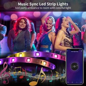 img 2 attached to 🌈 Smart LED Strip Lights 32.8ft Sync with Music, 16 Million Colors, Works with Alexa, Google Home - APP Remote Control, Perfect for Bedroom, TV, Interior Decoration - RGB LED Strip