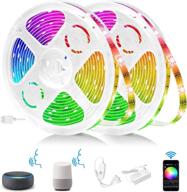 🌈 smart led strip lights 32.8ft sync with music, 16 million colors, works with alexa, google home - app remote control, perfect for bedroom, tv, interior decoration - rgb led strip логотип