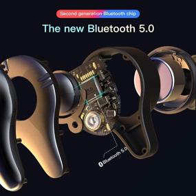 img 1 attached to 🎧 Продвинутые беспроводные наушники: Bluetooth V5.0 наушники True Wireless с чистым бинауральным звонком, 6D стерео звуком и диапазоном Bluetooth 20м - Мини наушники TWS с продолжительностью воспроизведения 120 часов и элегантным зарядным кейсом LED.