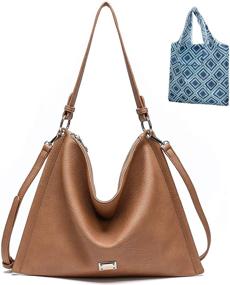 img 4 attached to 👜 ELANZA Soft Leather Hobo Bag for Women - Casual Shoulder Bags Crossbody Handbags, Satchel Style Ladies Purse