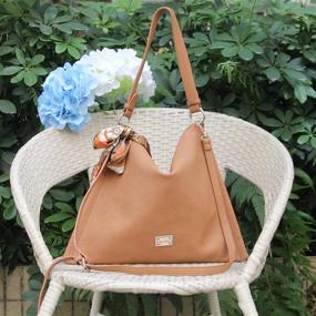img 1 attached to 👜 ELANZA Soft Leather Hobo Bag for Women - Casual Shoulder Bags Crossbody Handbags, Satchel Style Ladies Purse