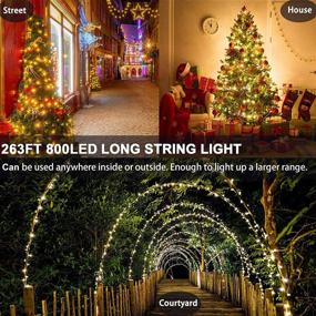 img 3 attached to Haynery 800LED Christmas String Lights - Indoor Outdoor, 263FT Long Anti-Tangle Twinkle Lights Fairy Lights Plug in, Waterproof 8 Modes - for Bedroom Wedding Party Decoration Warm White