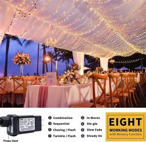 img 2 attached to Haynery 800LED Christmas String Lights - Indoor Outdoor, 263FT Long Anti-Tangle Twinkle Lights Fairy Lights Plug in, Waterproof 8 Modes - for Bedroom Wedding Party Decoration Warm White