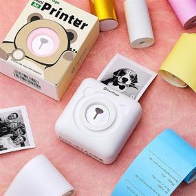 img 1 attached to 🖨️ Wireless Mini Thermal Photo Printer: Portable and Easy-to-Use Image Printer with Memo and Receipt Capabilities - Includes 6 Printing Papers for Mobile Phones (White)