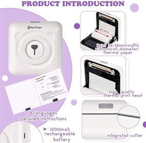 img 2 attached to 🖨️ Wireless Mini Thermal Photo Printer: Portable and Easy-to-Use Image Printer with Memo and Receipt Capabilities - Includes 6 Printing Papers for Mobile Phones (White)