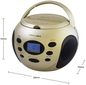 img 3 attached to 🎵 HANNLOMAX HX-305CD Portable CD Boombox, PLL FM Radio, Bluetooth, Backlit LCD Display, Aux-in, Dual Power Source (Champagne Gold)