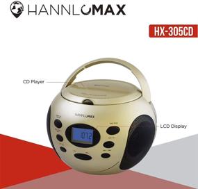 img 1 attached to 🎵 HANNLOMAX HX-305CD Portable CD Boombox, PLL FM Radio, Bluetooth, Backlit LCD Display, Aux-in, Dual Power Source (Champagne Gold)