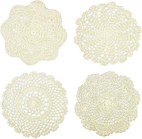 img 4 attached to IDONGCAI Boho Halloween Macrame Coasters: Stylish Round Mats for Your Dreams