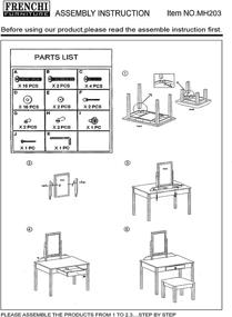 img 1 attached to Frenchi Home Furnishing 3-Piece Vanity Furniture Set