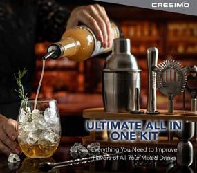 img 1 attached to 🍹 Cresimo Deluxe 12 Piece Cocktail Shaker Set with Bamboo Stand - Ultimate Bar Kit with Accessories for Home Bartending - Drink Shakers, Muddler, Jigger, and More!