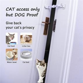 img 2 attached to Neobay Magnetic Adjustable Cat Door Strap and Latch: Quick Install Interior Cat Door and Pet Gate Alternative – Keep Dogs Away from Litter Box and Cat Feeder