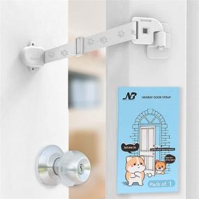 img 4 attached to Neobay Magnetic Adjustable Cat Door Strap and Latch: Quick Install Interior Cat Door and Pet Gate Alternative – Keep Dogs Away from Litter Box and Cat Feeder