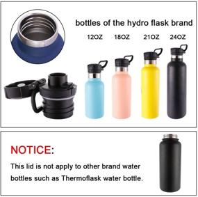 img 2 attached to 🧴 BOTTLE BOTTLE Hydro Flask Replacement Cap with Flip Top Lid & Carrying Loop Handle – Fits 12 OZ, 18 OZ, 21 OZ, and 24OZ Water Bottles