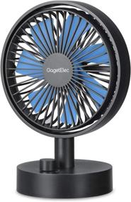 img 4 attached to 💨 GagetElec 6.5 Inch 5200mAh Battery Operated Rechargeable Fan: Portable Desk Fan with 10 Speeds, USB and Quiet Operation - Ideal for Office, Bedroom, and Personal Use (Black)