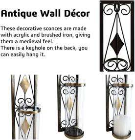 img 1 attached to 🕯️ MISUMISO Wall Sconces Candle Holders - Elegant Metal Acrylic Wall Decor with Exquisite Art Design for Living Room, Bathroom, Dining Room - Set of 2