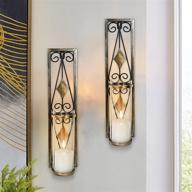 🕯️ misumiso wall sconces candle holders - elegant metal acrylic wall decor with exquisite art design for living room, bathroom, dining room - set of 2 logo