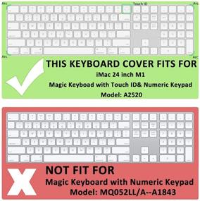 img 3 attached to 🖥️ ProElife Ultra Thin Keyboard Cover Skin - Clear TPU Protector for 2021 Apple New iMac 24 inch M1 Chip Magic Keyboard with Numeric Keypad and Touch ID Model A2520 - 0.12 mm Soft Accessories