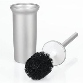 img 2 attached to 🚽 InterDesign Metro Silver Aluminum Toilet Bowl Brush and Holder - Rustproof Bathroom Cleaning Storage