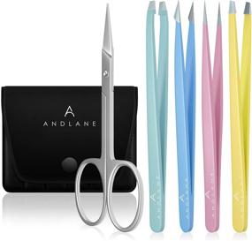 img 4 attached to 🔧 Professional Stainless Steel Precision Tweezers Set - Ideal for Facial Hair Removal, Eyebrow Shaping, Splinters & Ingrown Hairs - Includes Facial Hair Scissors (Available in 4 Colors)