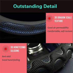 img 2 attached to PINCTROT Steering Wheel Cover Great Grip With 3D Honeycomb Anti-Slip Design Interior Accessories