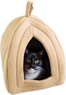 petmaker igloo pet bed collection - cozy indoor enclosed tent/house for cats, kittens, and small pets with removable cushion pad logo