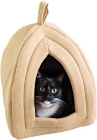 img 4 attached to PETMAKER Igloo Pet Bed Collection - Cozy Indoor Enclosed Tent/House for Cats, Kittens, and Small Pets with Removable Cushion Pad