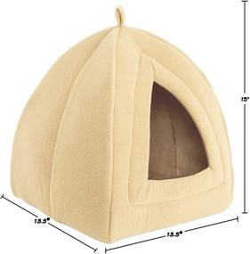 img 3 attached to PETMAKER Igloo Pet Bed Collection - Cozy Indoor Enclosed Tent/House for Cats, Kittens, and Small Pets with Removable Cushion Pad