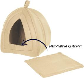 img 2 attached to PETMAKER Igloo Pet Bed Collection - Cozy Indoor Enclosed Tent/House for Cats, Kittens, and Small Pets with Removable Cushion Pad