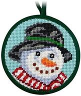 snowman christmas ornament needlepoint kit logo