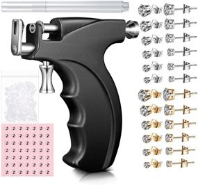img 4 attached to Stainless Steel Ear Tool Set - Ear Nose Navel Machines Kit with 12 Pairs of Stainless Steel Stud Earrings for Salon and Home Use