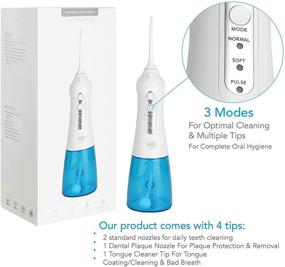 img 2 attached to Enlite Water Flosser - Advanced Cordless Rechargeable Water Pick Teeth Cleaner with 3 Modes, 300ML IPX8 Waterproof Easy-Clean Water Tank, Multiple Jet Heads - Optimal for Teeth Hygiene