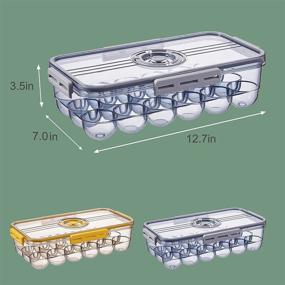 img 3 attached to 🥚 Organize Your Eggs with the JMSWENJUAN Egg Holder Tray - Clear Stackable Container with Lid and Special Buckle - Ideal for Refrigerator Storage - 18 Egg Tray in Smoke Gray