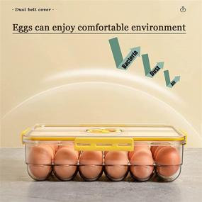 img 1 attached to 🥚 Organize Your Eggs with the JMSWENJUAN Egg Holder Tray - Clear Stackable Container with Lid and Special Buckle - Ideal for Refrigerator Storage - 18 Egg Tray in Smoke Gray