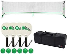 img 1 attached to 🥒 Complete Pickleball Set: GSE Games Expert Professional Portable Set with Net System, Paddles, Balls, and Carrying Case