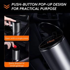 img 1 attached to 🚗 UUVHJK Car Trash Can with Lid: Compact Cup Holder Trash Can for Car, Home, Office, and Kitchen - Includes 2-Pack Car Safety Hammer and 30 Additional Trash Bags