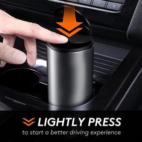img 3 attached to 🚗 UUVHJK Car Trash Can with Lid: Compact Cup Holder Trash Can for Car, Home, Office, and Kitchen - Includes 2-Pack Car Safety Hammer and 30 Additional Trash Bags