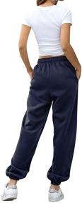 img 3 attached to HeSaYep High Waisted Women's Sweatpants for Workouts, Active Jogging, Lounge - Baggy Lounge Bottoms