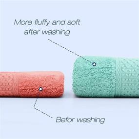 img 3 attached to Cleanbear Cotton Hand Towel Set 6-Pack: Ultra Soft, Lightweight and Quick-Dry Bathroom Towels with Assorted Colors - 13 x 29 Inches