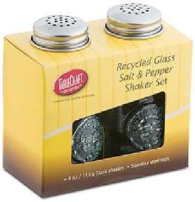 img 1 attached to Tablecraft 4 oz. Eco-Friendly Green Glass Salt & Pepper Shakers, Stainless Steel Tops, (Pack of 2)