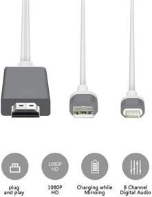 img 2 attached to 📱 Apple MFi Certified Lightning to HDMI Cable Adapter for iPhone to TV - 1080P Digital AV Adapter Sync Screen HDTV Cable Connector Compatible with iPhone 12 11 XS XR X 8 7, iPad to TV, Projector, Monitor
