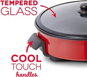 img 2 attached to Dash Electric Skillet + Hot Oven Cooker - 14 inch Nonstick Surface - Family Size Rapid Heat - Recipe Book Included - Pizza, Burgers, Cookies, Fajitas, Breakfast & More - 20 Cup Capacity - 1440-Watt Power - Red