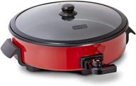 dash electric skillet + hot oven cooker - 14 inch nonstick surface - family size rapid heat - recipe book included - pizza, burgers, cookies, fajitas, breakfast & more - 20 cup capacity - 1440-watt power - red логотип