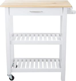 img 3 attached to 🏞️ Natural and White Kitchen Island Cart with Solid Wood Top, Storage, and Wheels | Amazon Basics