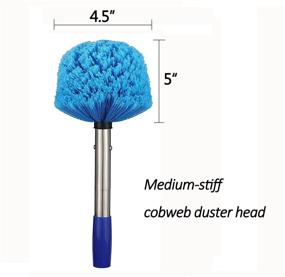 img 1 attached to 🥥 COCONUT Cobweb Duster with Pole: Efficient Ceiling Fan and Outdoor Cleaning Tool with Medium Stiff Bristles and 6-Feet Stainless Steel Pole